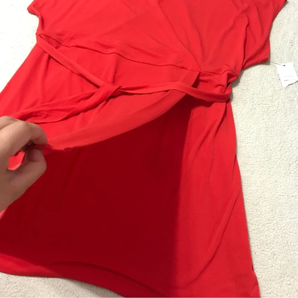 Nine West Faux Wrap Mini Dress Red Size 3X